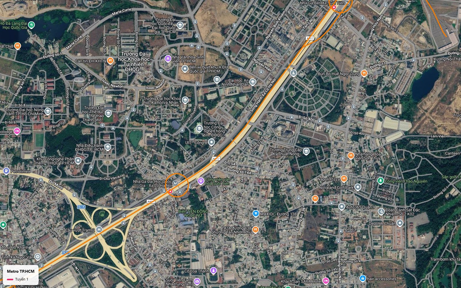 Tuyến metro số 1 TP.HCM men rìa làng đại học Đại học Quốc gia hướng lên ga Bến xe Suối Tiên