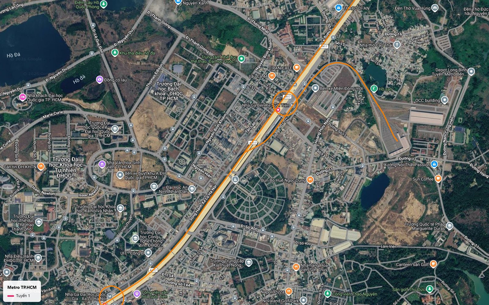 Toàn cảnh điểm cuối tuyến metro số 1 TP.HCM với ga Bến xe Suối Tiên depot Long Bình và làng đại học